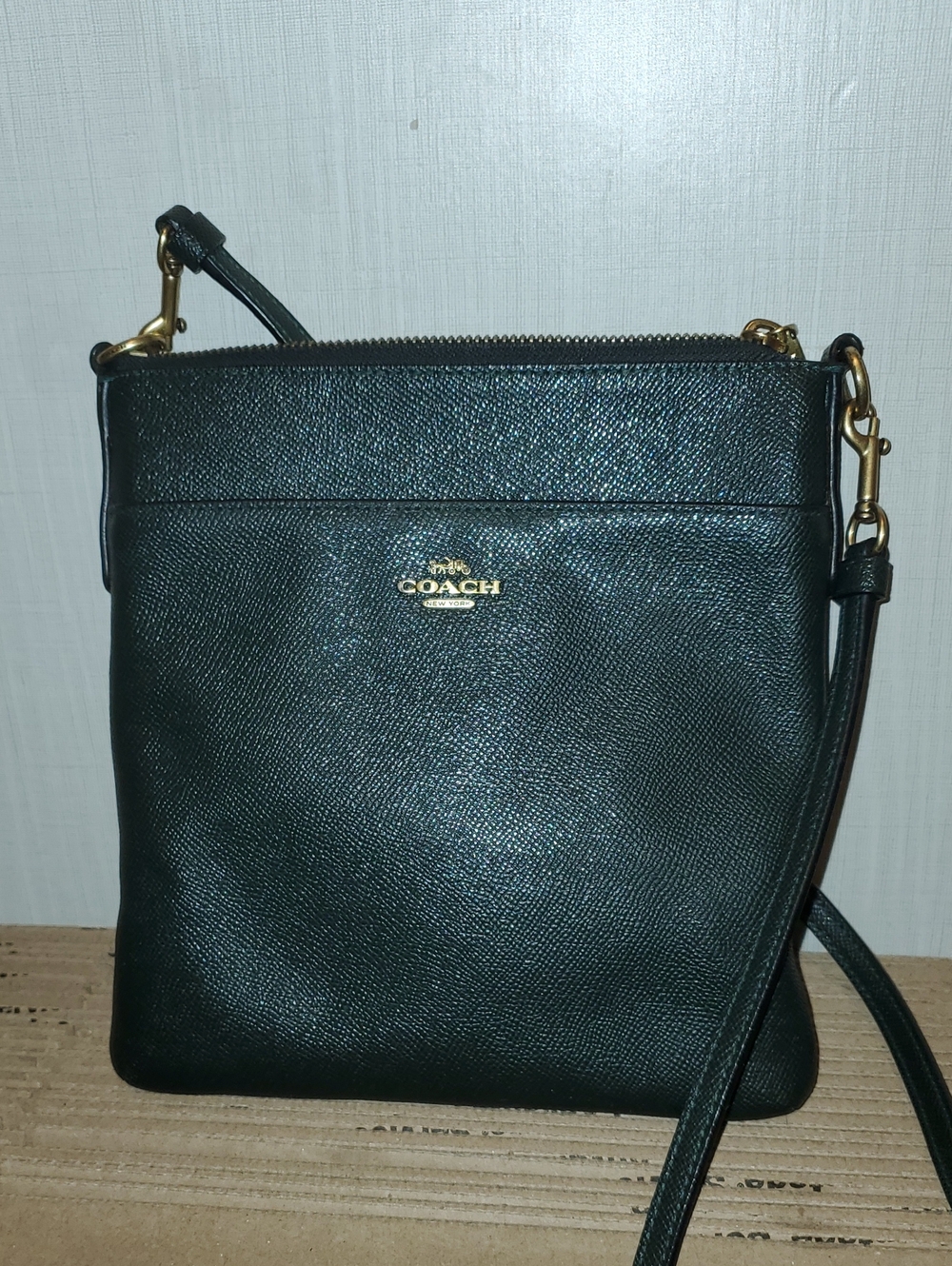 Coach Green Leather Crossbody with Gold Hardware